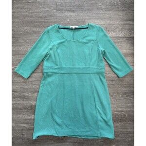 Womens Teal Boden Textured Ponte Knit Dress featuring 3/4 sleeves Size 18L